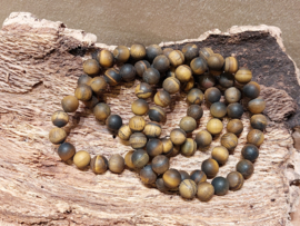 Tijgeroog kogel armband 8 mm mat