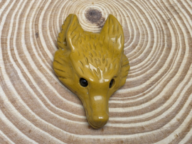 Gele jaspis wolf hanger doorboord