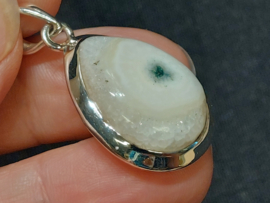 Kwarts met agaat hanger in zilver