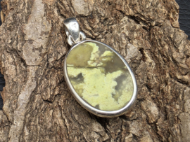 Groene opaal hanger in zilver