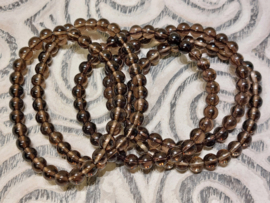 Rookkwarts kogelarmband 6 mm