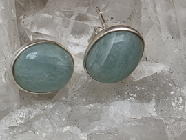 Amazoniet oorbellen in zilver