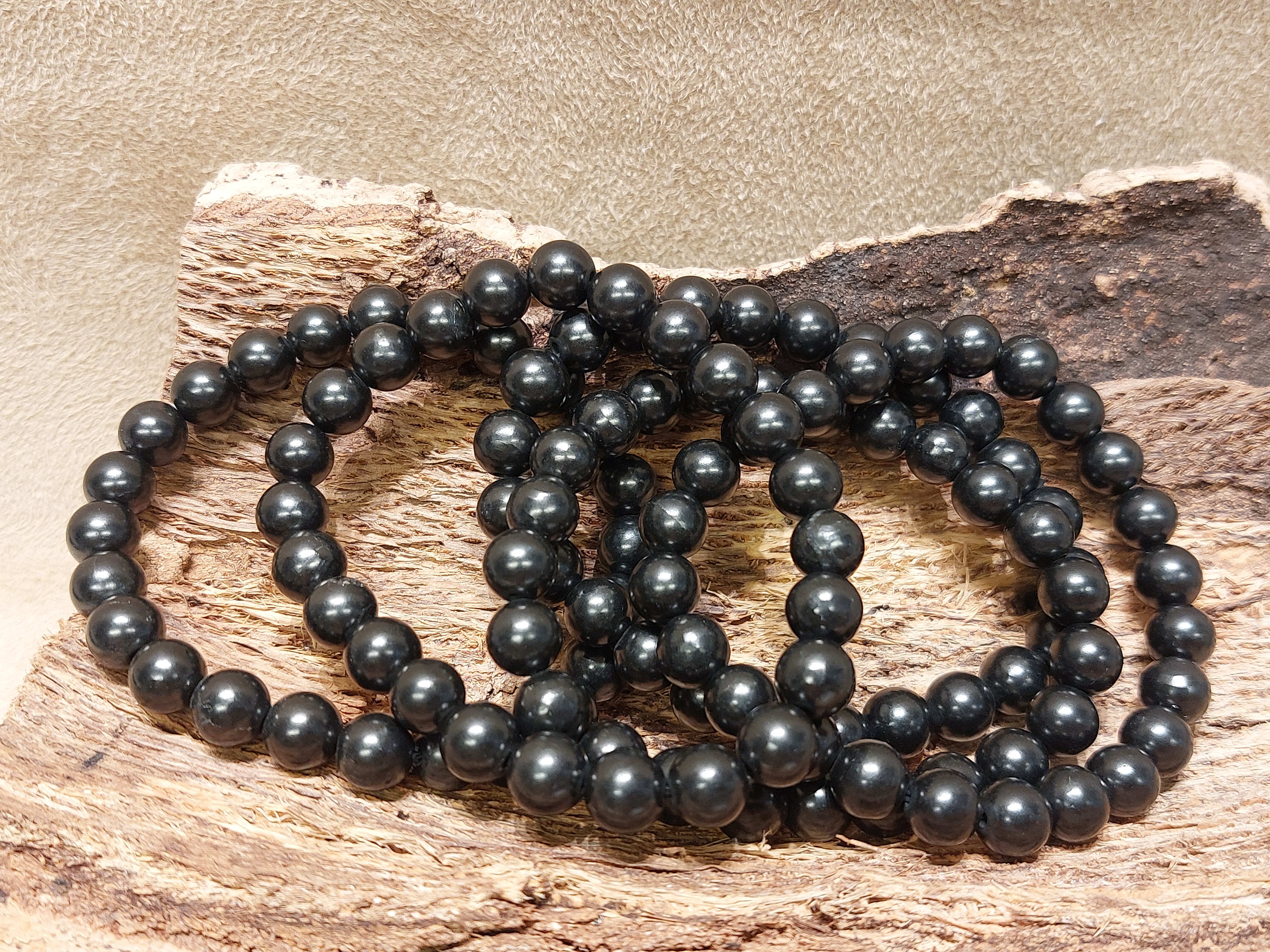 Shungit kogelarmband 8 mm