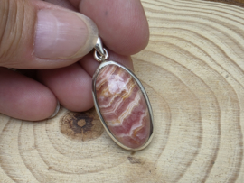 Rhodochrosiet hanger in zilver