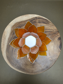 Lotus sfeerlicht oranje met zilverrand