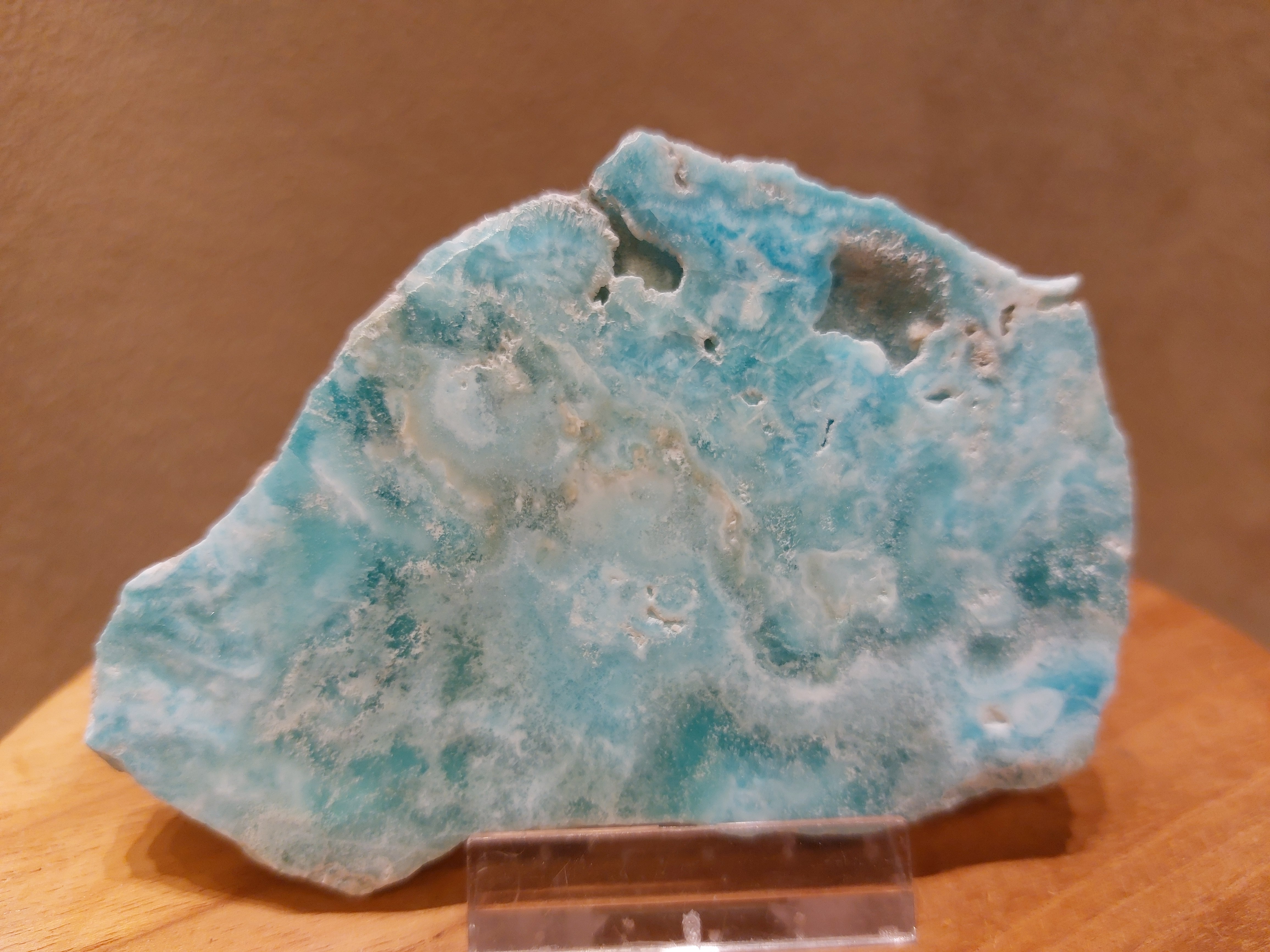 Blauwe aragoniet schijf/plak