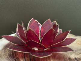 Lotus sfeerlicht rood met goudrand