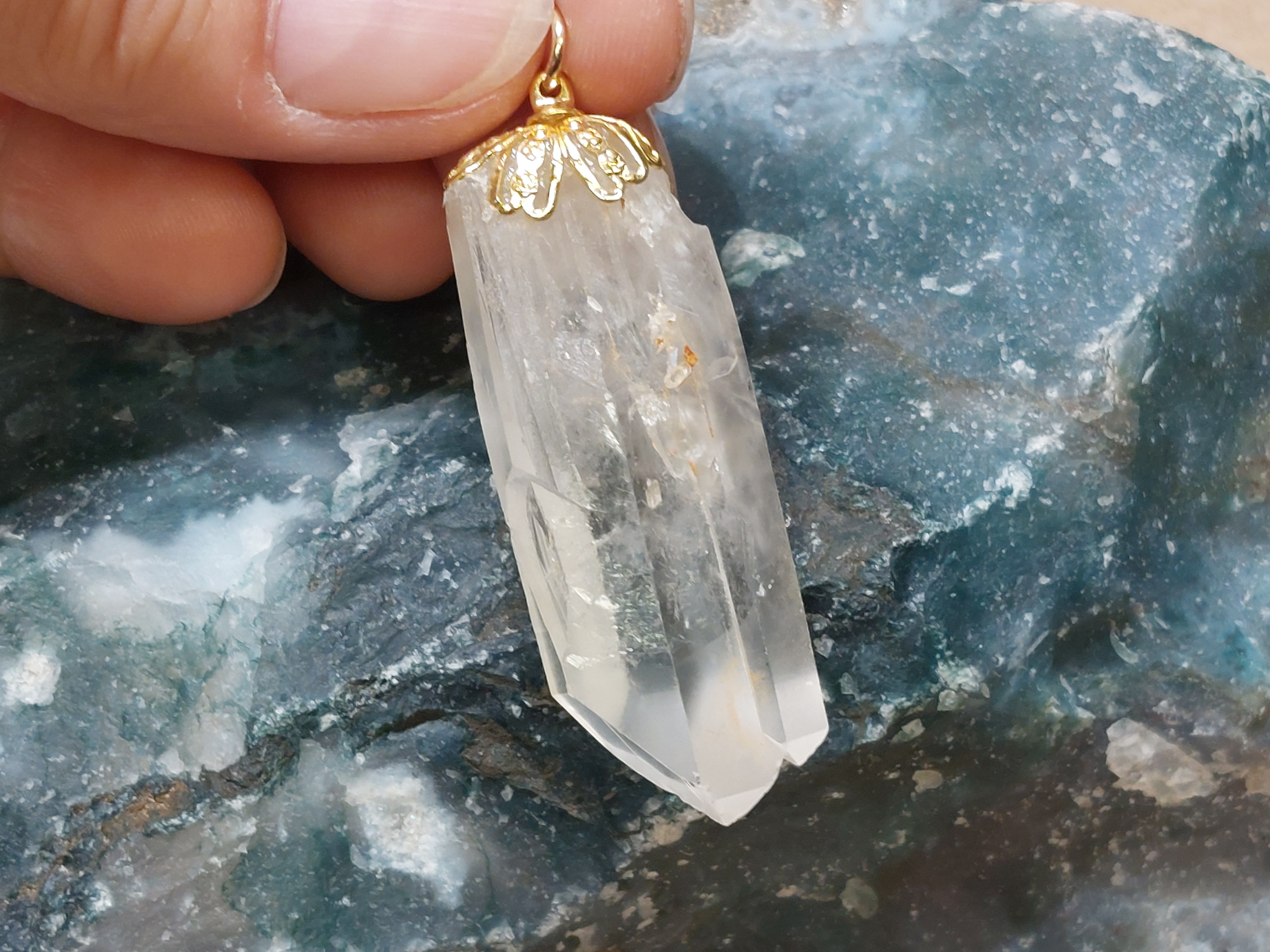 Tweelingziel kristal hanger