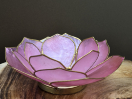 Lotus sfeerlicht bladvorm roze met goudrand