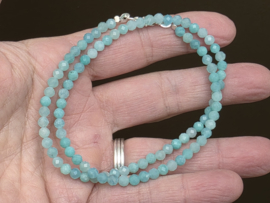 Amazoniet ketting facet geslepen