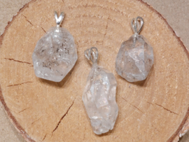 Herkimer diamant hanger met zilveren oogje