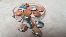 Polychroom jaspis button/platte steen
