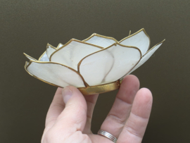 Lotus sfeerlicht bladvorm naturel met goudrand