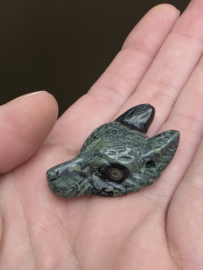 Kambaba jaspis wolf hanger doorboord