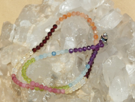 Chakra facet geslepen ketting 4 mm