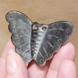 Zilver obsidiaan vlinder