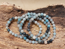 Blauwe paraiba kwarts kogelarmband 6mm