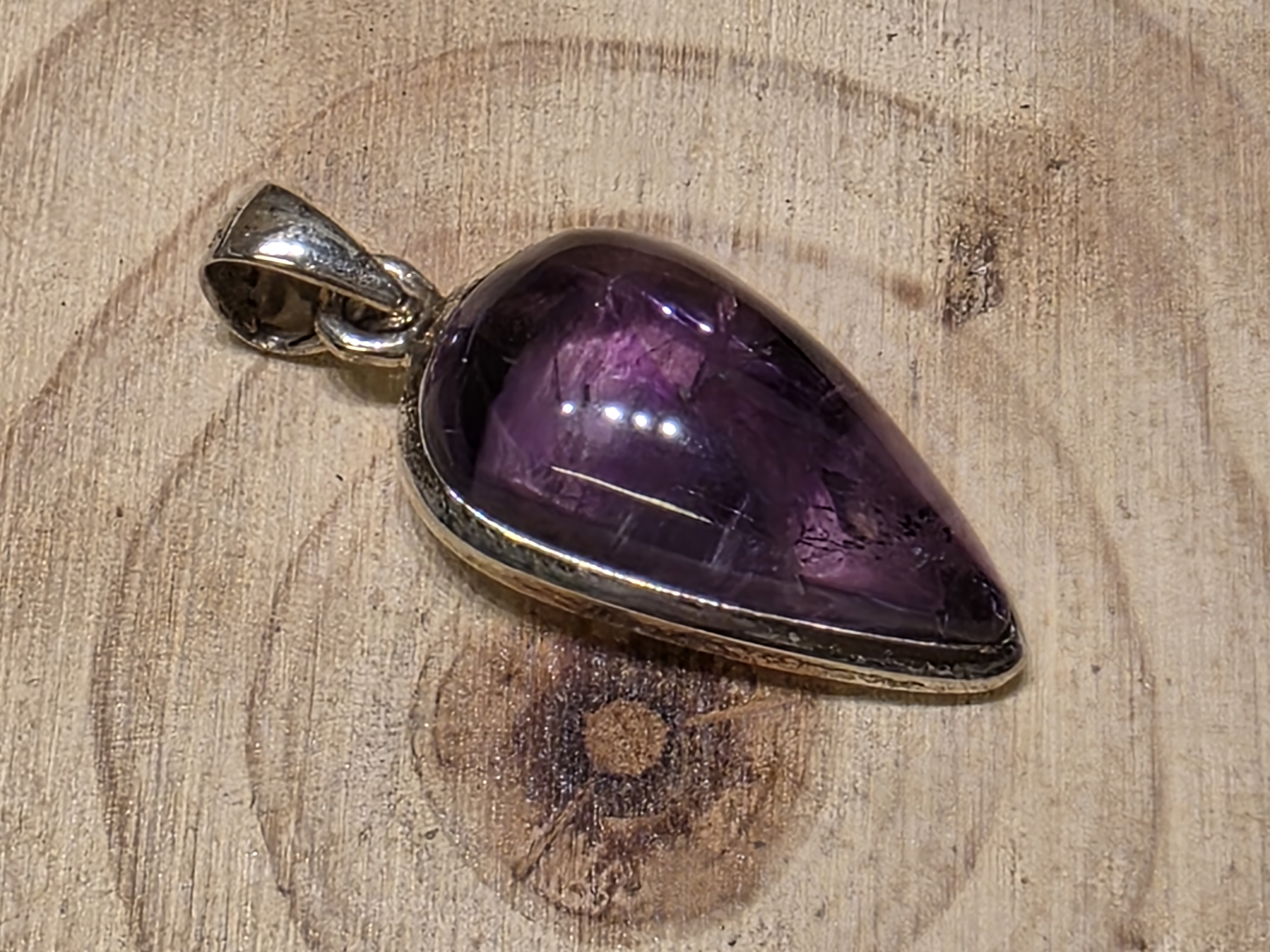 Flower amethist hanger in zilver
