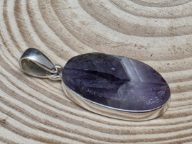 Amethist hanger in zilver ruw