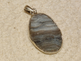 Chalcedoonroosje hanger in zilver