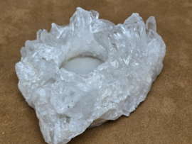Bergkristal theelicht in cluster