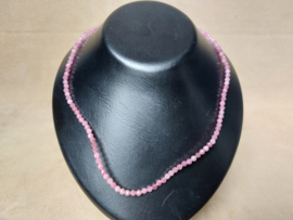 Roze toermalijn facet geslepen ketting 4 mm