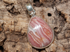 Rhodochrosiet hanger in zilver