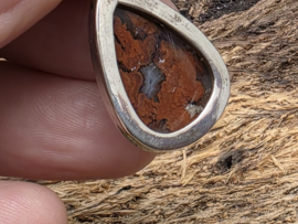 Brecci jaspis hanger in zilver