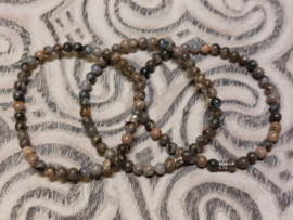 Que sera of vulkaniet kogelarmband 4 mm