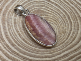 Rhodochrosiet hanger in zilver