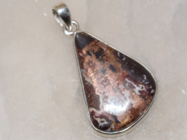 Koper dolomiet hanger in zilver