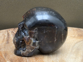 Blauwe amber human skull