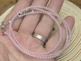 Rozenkwarts setje, armband met ketting