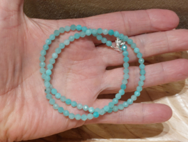 Amazoniet ketting facet geslepen