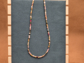 Veelkleurige toermalijn ketting facet geslepen