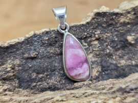Rhodochrosiet hanger in zilver