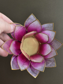 Lotus sfeerlicht tweekleurig roze en licht roze met goudrand