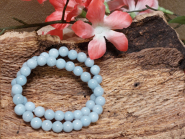 Aquamarijn kogelarmband 8 mm