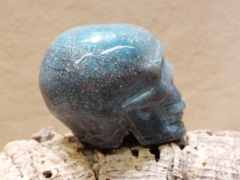 Blauwe paraiba kwarts human skull