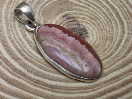 Rhodochrosiet hanger in zilver