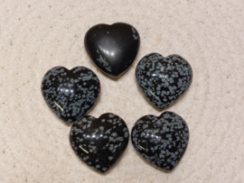 Sneeuwvlok obsidiaan hart