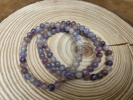 Lepidoliet met roze toermalijn armband 5 mm "unicorn stone"
