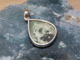 Chroom chalcedoon hanger in zilver