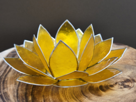 Lotus sfeerlicht geel met zilverrand