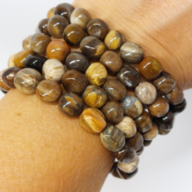 Versteend hout nugget armband