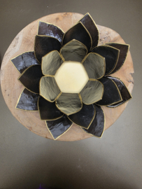 Lotus sfeerlicht zwart met goudrand