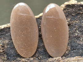 Zonnesteen cabochons set van 2