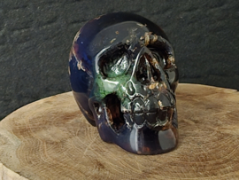 Blauwe amber human skull