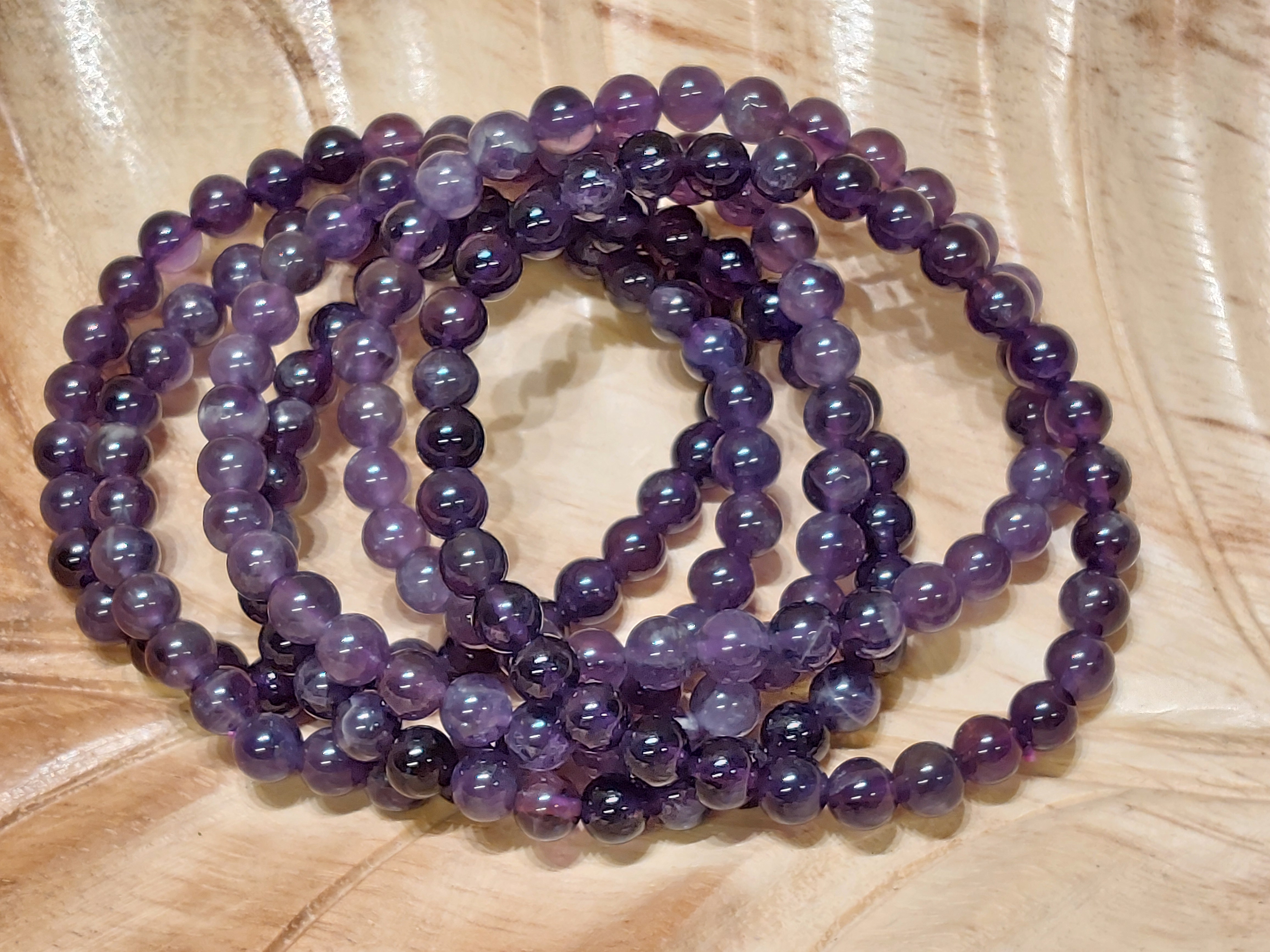 Amethist kogelarmband 6mm