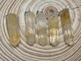 Golden healer of limoniet kwarts hanger punt